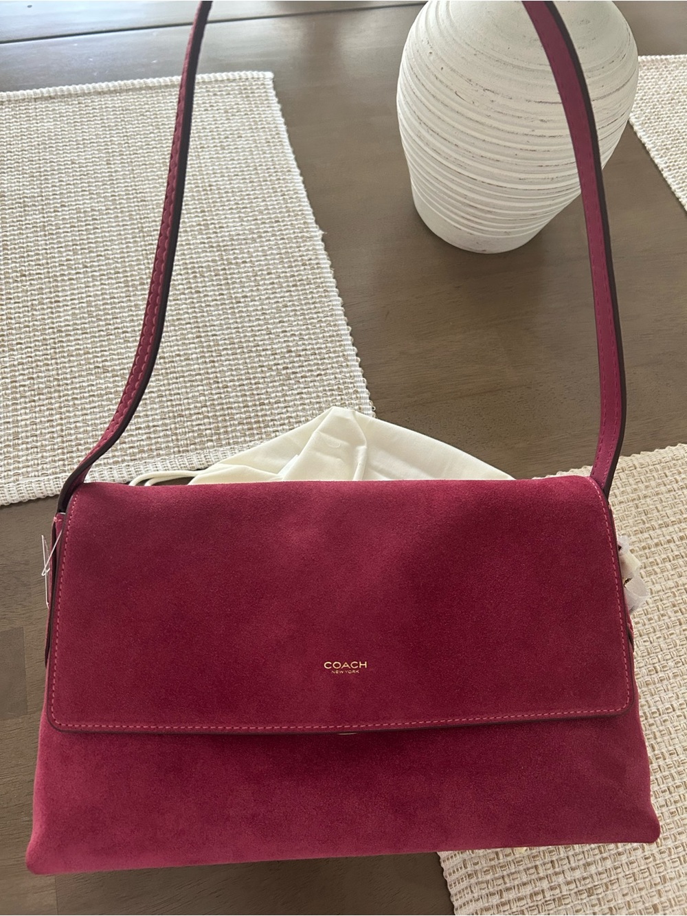 Coach Brass/Dark Fuchsia Chelsea Shoulder Bag 30